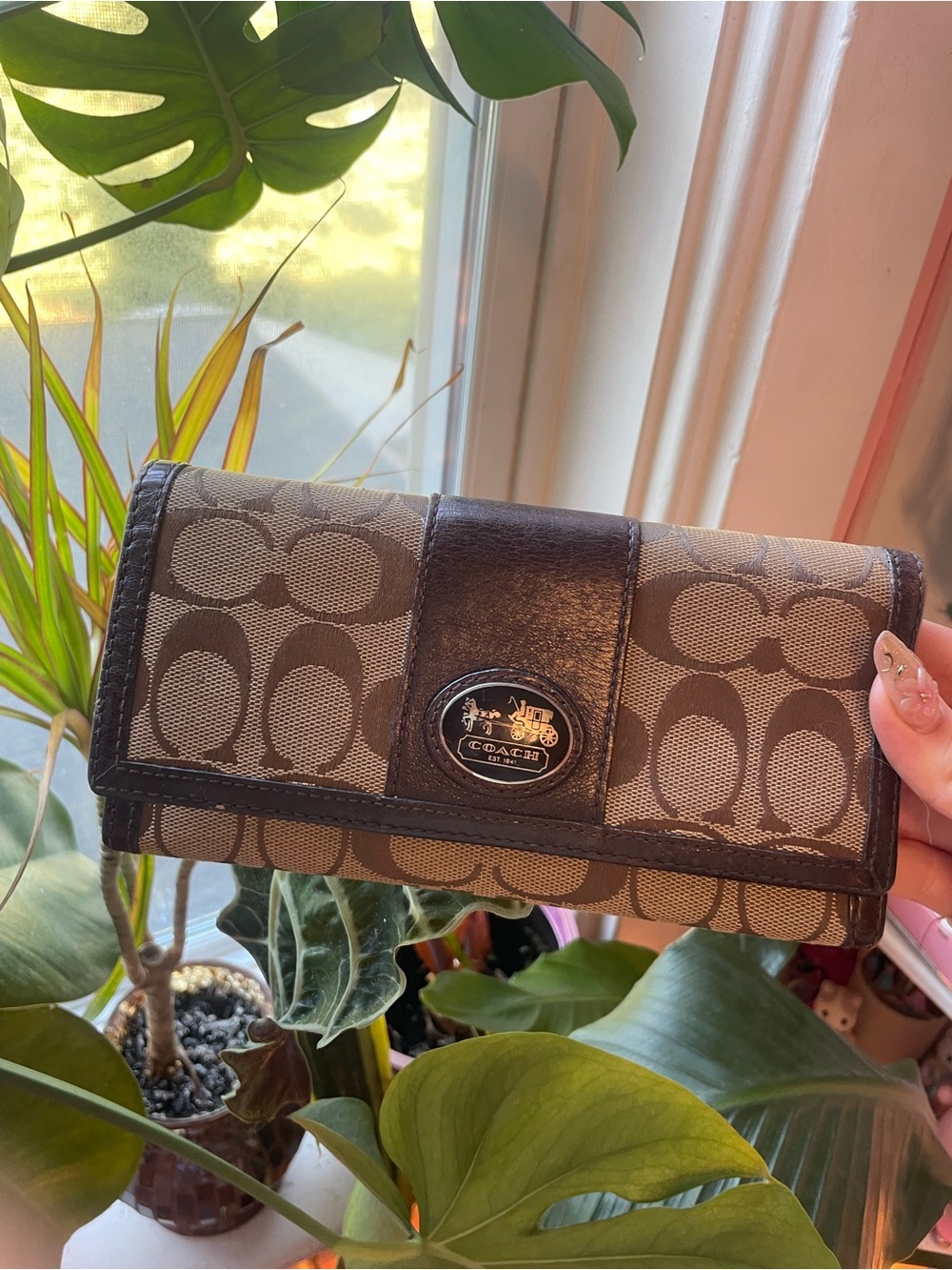 Coach Wallet in Brown with Dark Brown leather